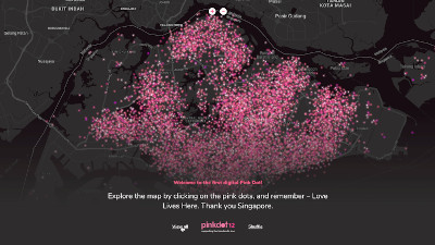 Pink Dot: Love Lives Here interactive website for LGBTQ support and equality in Singapore