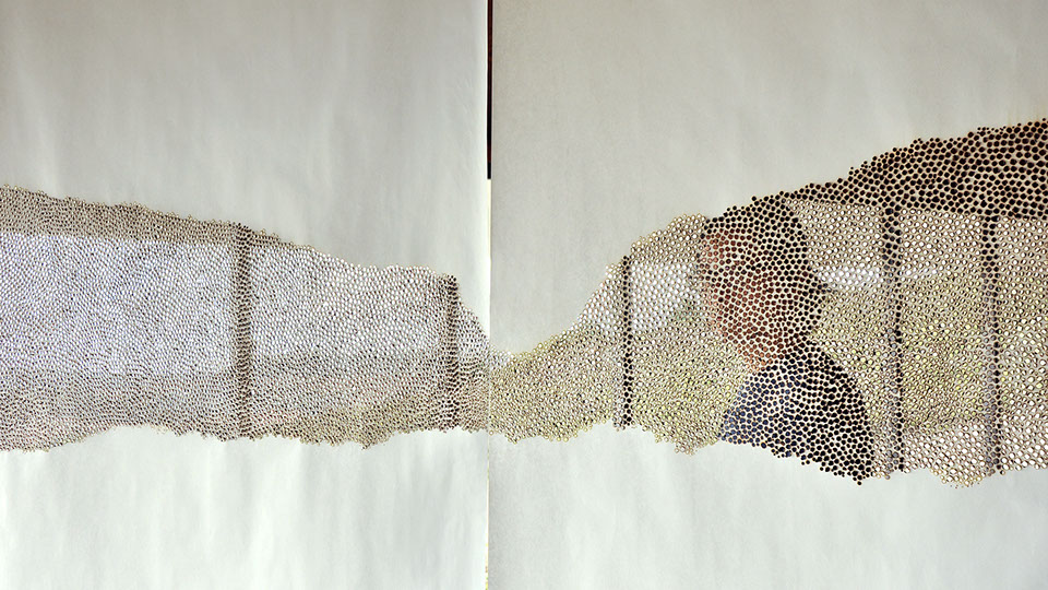 Paper Wall art installation at Djerassi Artist Residency image 2